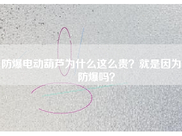 防爆電動葫蘆為什么這么貴？就是因為能防爆嗎？