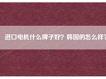 進(jìn)口電機(jī)什么牌子好？韓國的怎么樣？