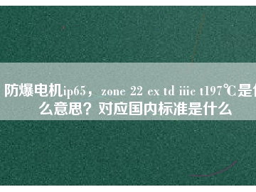 防爆電機ip65，zone 22 ex td iiic t197℃是什么意思？對應國內(nèi)標準是什么
