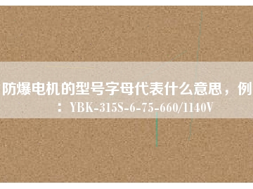 防爆電機的型號字母代表什么意思，例如：YBK-315S-6-75-660/1140V