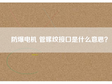 防爆電機(jī) 管螺紋接口是什么意思？