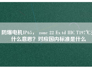 防爆電機(jī)IP65， zone 22 Ex td IIIC T197℃是什么意思？對(duì)應(yīng)國(guó)內(nèi)標(biāo)準(zhǔn)是什么
