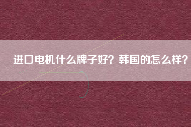 進口電機什么牌子好？韓國的怎么樣？