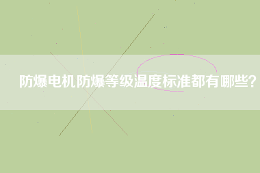 防爆電機(jī)防爆等級溫度標(biāo)準(zhǔn)都有哪些？