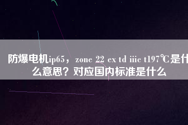 防爆電機(jī)ip65，zone 22 ex td iiic t197℃是什么意思？對(duì)應(yīng)國(guó)內(nèi)標(biāo)準(zhǔn)是什么