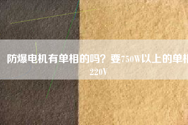 防爆電機有單相的嗎？要750W以上的單相220V
